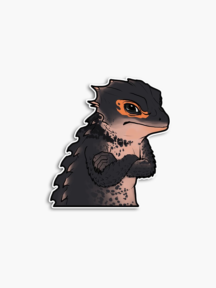 Thumbnail 3 of 3, Sticker, Angry Skink designed and sold by Taterbunny.