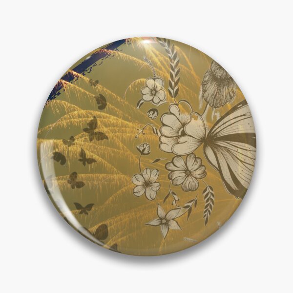Item preview, Chica con alas de mariposa y con mariposas en un campo de flores y fuegos artificiales designed and sold by Arteartz.