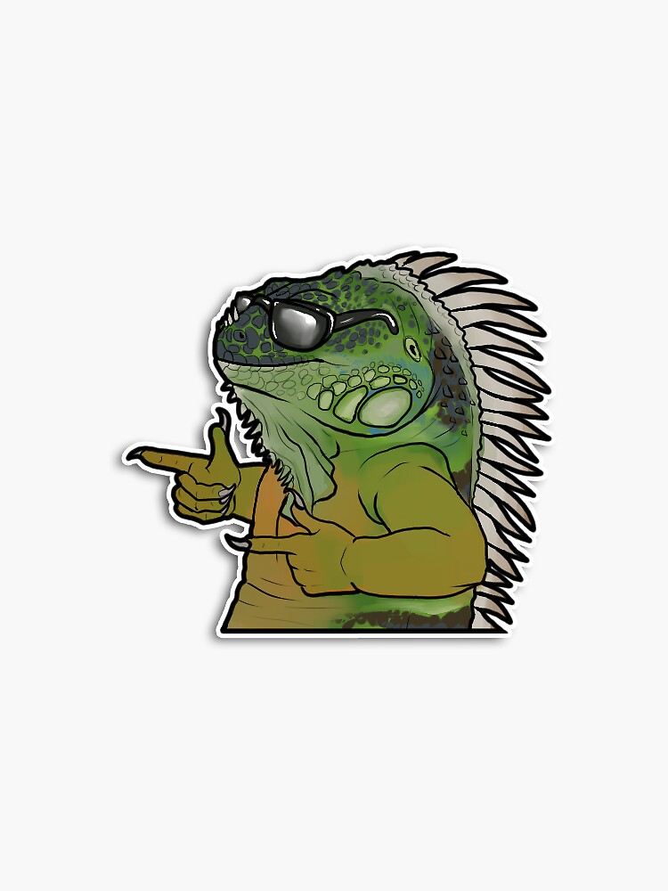 Thumbnail 3 of 3, Sticker, Cool Iguana designed and sold by Taterbunny.