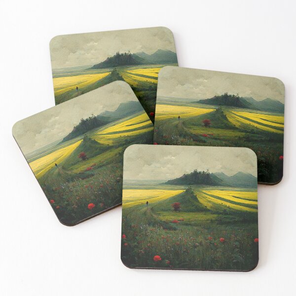 Item preview, Peaceful Yellow Field | Green Trail designed and sold by Kazaiart.