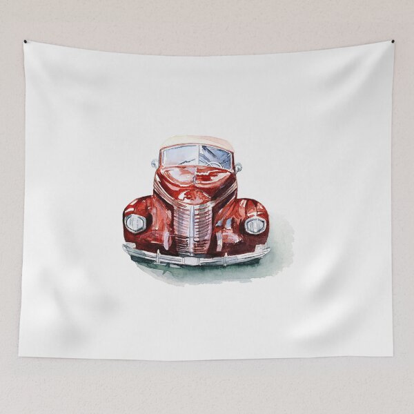 Item preview, Red retro car designed and sold by LiliyaSavelieva.