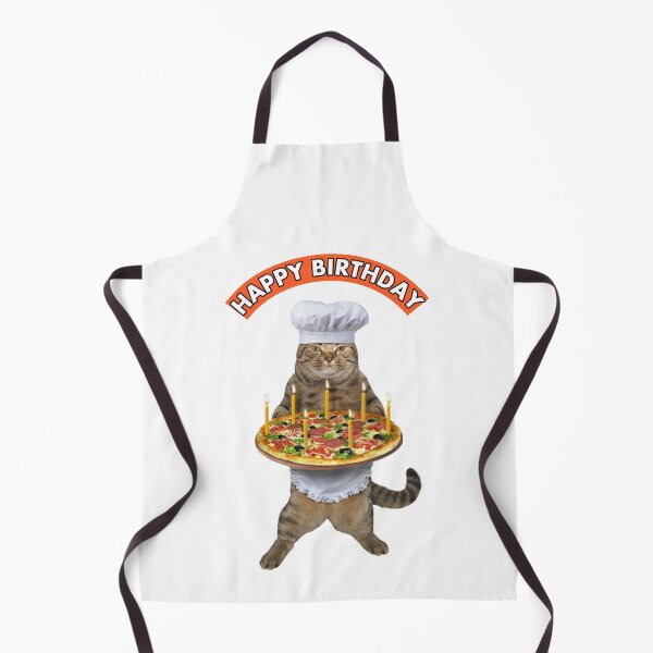Item preview, Happy birthday, funny pizza cat birthday, cat chef birthday, Willow Days designed and sold by avit1.