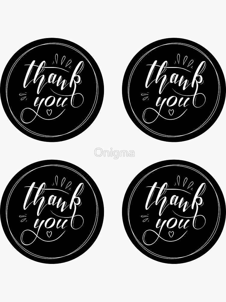 "Thank you sticker collection" Sticker for Sale by Onigma Redbubble