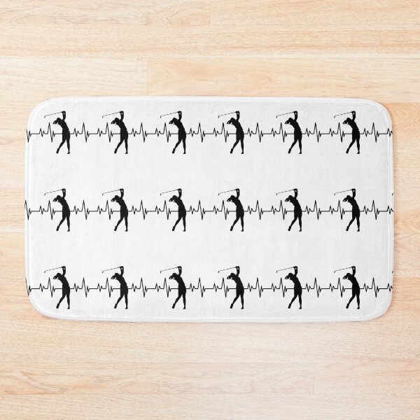 Item preview, HEARTBEAT PULSE SPORTS RANGE WOMAN GOLFER SILHOUETTE BLACK PRINT designed and sold by IslandBaneMerch.