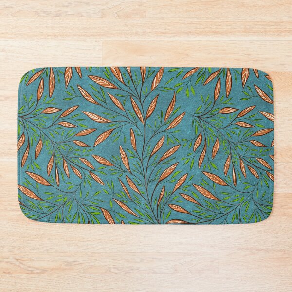 Item preview, Leaves pattern - sea blue designed and sold by Limones-Design.