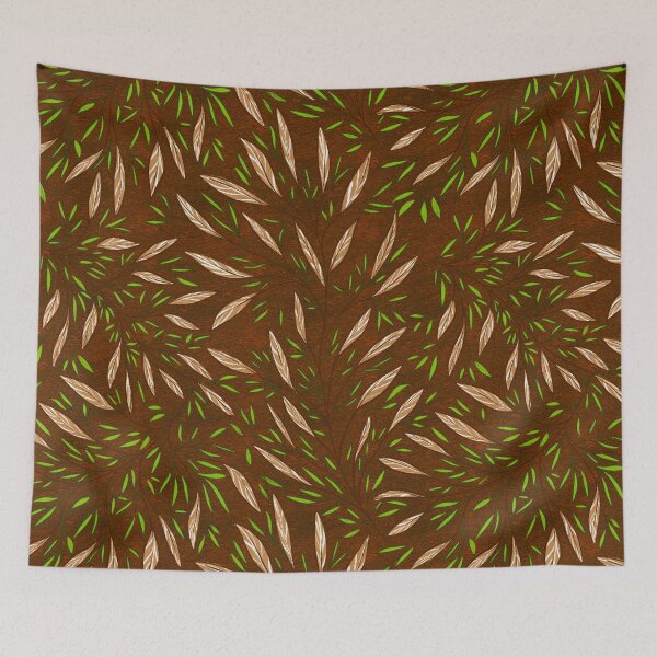 Item preview, Leaves pattern - dark brown designed and sold by Limones-Design.