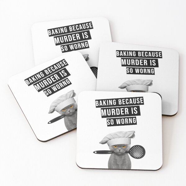 Item preview, Baking because murder is so wrong, funny cat baker cat chef, Willow Days designed and sold by avit1.