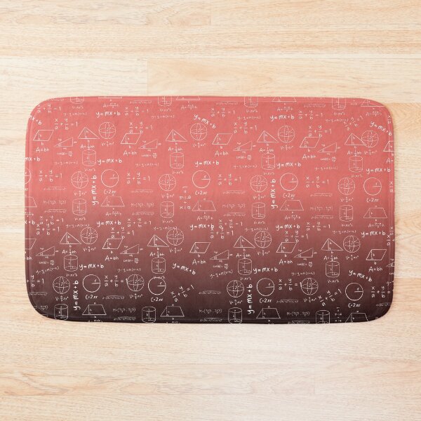 Item preview, Cute Math Doodles Design Drawn with White Ink  on the Coral Pink Black Gradient Background  for All Who Love Math, Science, and Doodles designed and sold by IraNiva.