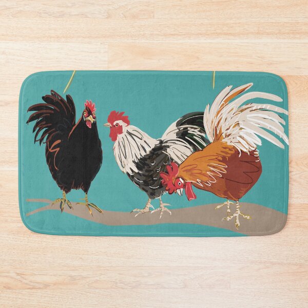 Item preview, Rooster pattern in Turquoise #1 designed and sold by EskTuulispaa.