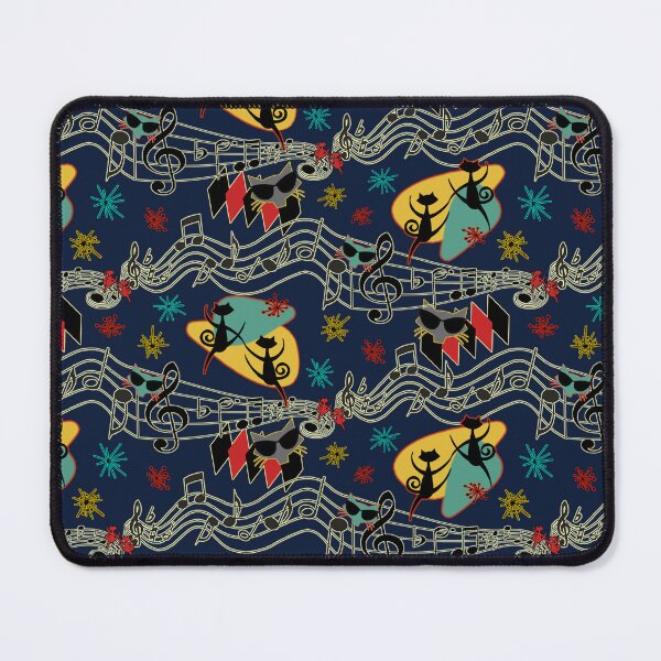Item preview, Rockabilly Cool Cats on Navy designed and sold by bmfabricdesigns.