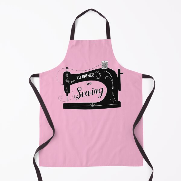 Item preview, I'd rather be sewing antique elegant kawaii pink sewing machine funny sewing fashion designer tailor seamstress gifts designed and sold by MetalicBabe.
