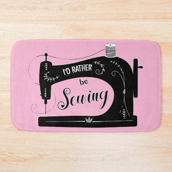 Item preview, I'd rather be sewing antique elegant kawaii pink sewing machine funny sewing fashion designer tailor seamstress gifts designed and sold by MetalicBabe.
