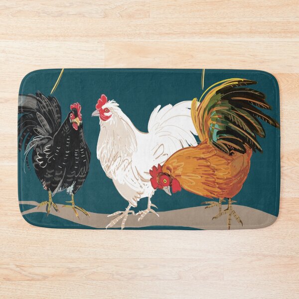 Item preview, Rooster pattern in dark teal  #1 designed and sold by EskTuulispaa.