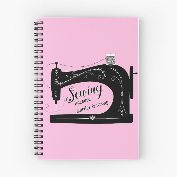 Item preview, Sewing because murder is wrong antique elegant sewing machine pink funny sewing tailor seamstress gifts designed and sold by MetalicBabe.