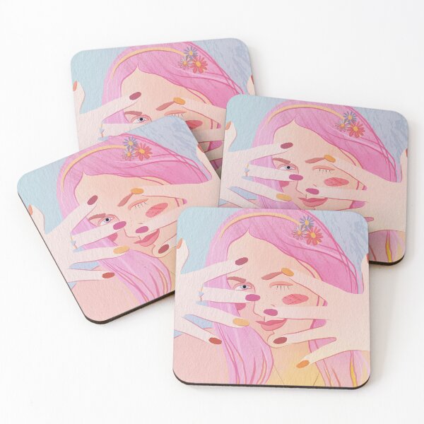 Item preview, a girl with pink hair and a bright manicure designed and sold by Kosinskaya.