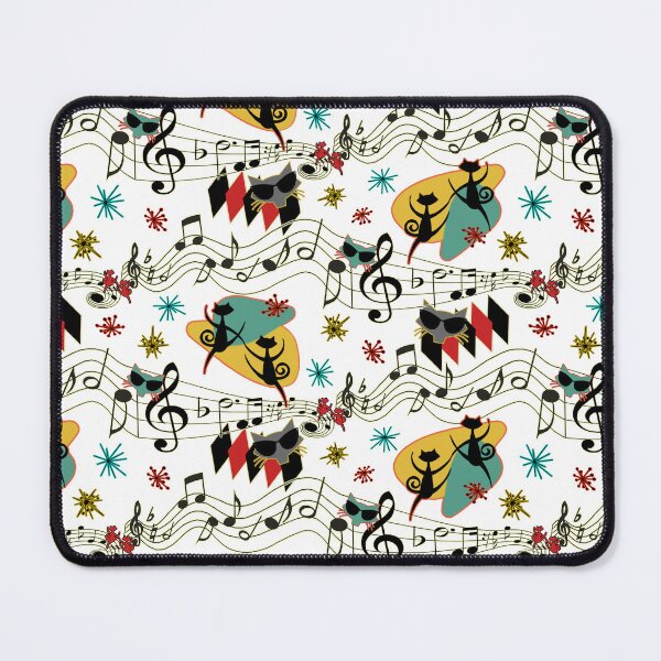 Item preview, Rockabilly Cool Cats on White designed and sold by bmfabricdesigns.