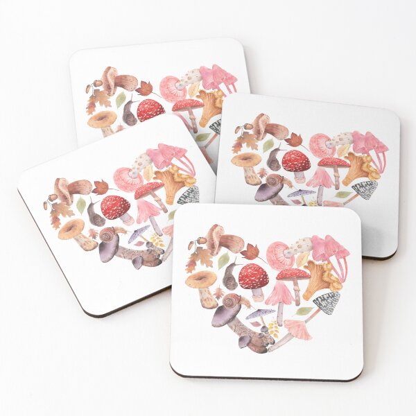 Item preview, Watercolor Mushrooms Heart designed and sold by LilyAmelieArt.