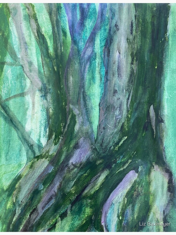 Thumbnail 3 of 3, Art Print, Tree Study in Greens and Purples designed and sold by Lizr81.
