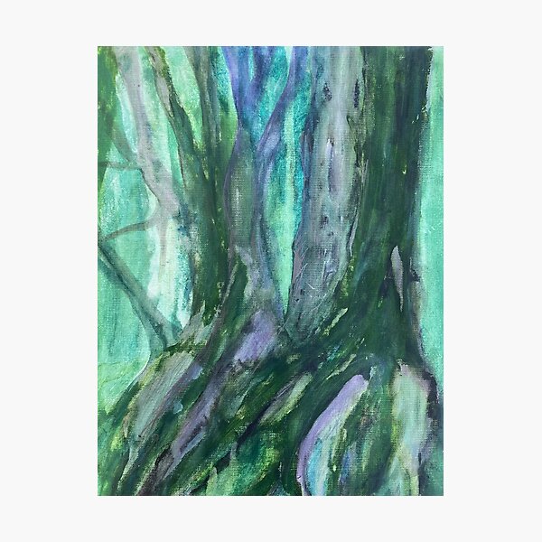Tree Study in Greens and Purples Photographic Print