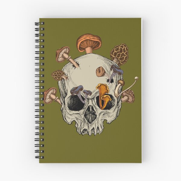 Item preview, Mushroom Skull, Retro skull with mushrooms designed and sold by JuliaPop.