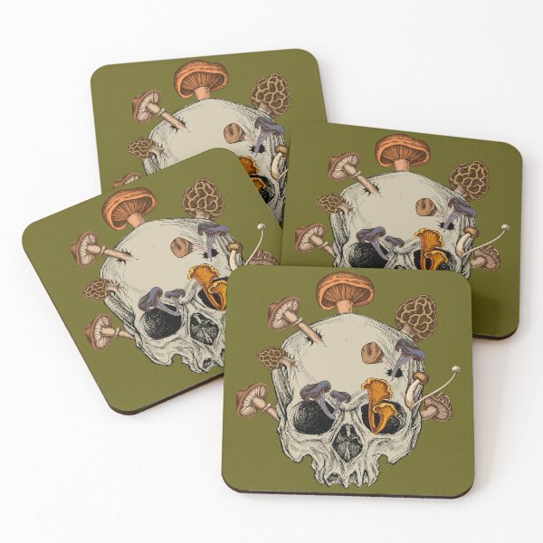 Item preview, Mushroom Skull, Retro skull with mushrooms designed and sold by JuliaPop.