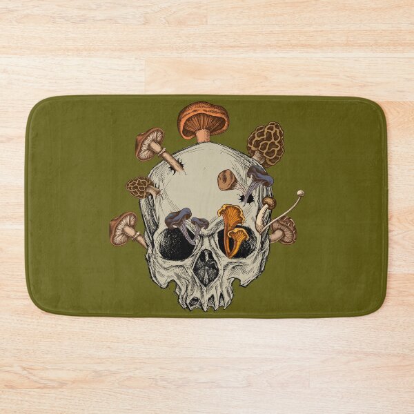 Item preview, Mushroom Skull, Retro skull with mushrooms designed and sold by JuliaPop.
