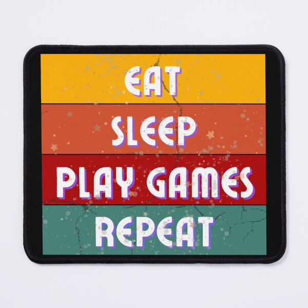 Item preview, Eat Sleep Play Games Repeat Retro design designed and sold by TreetopStudios.