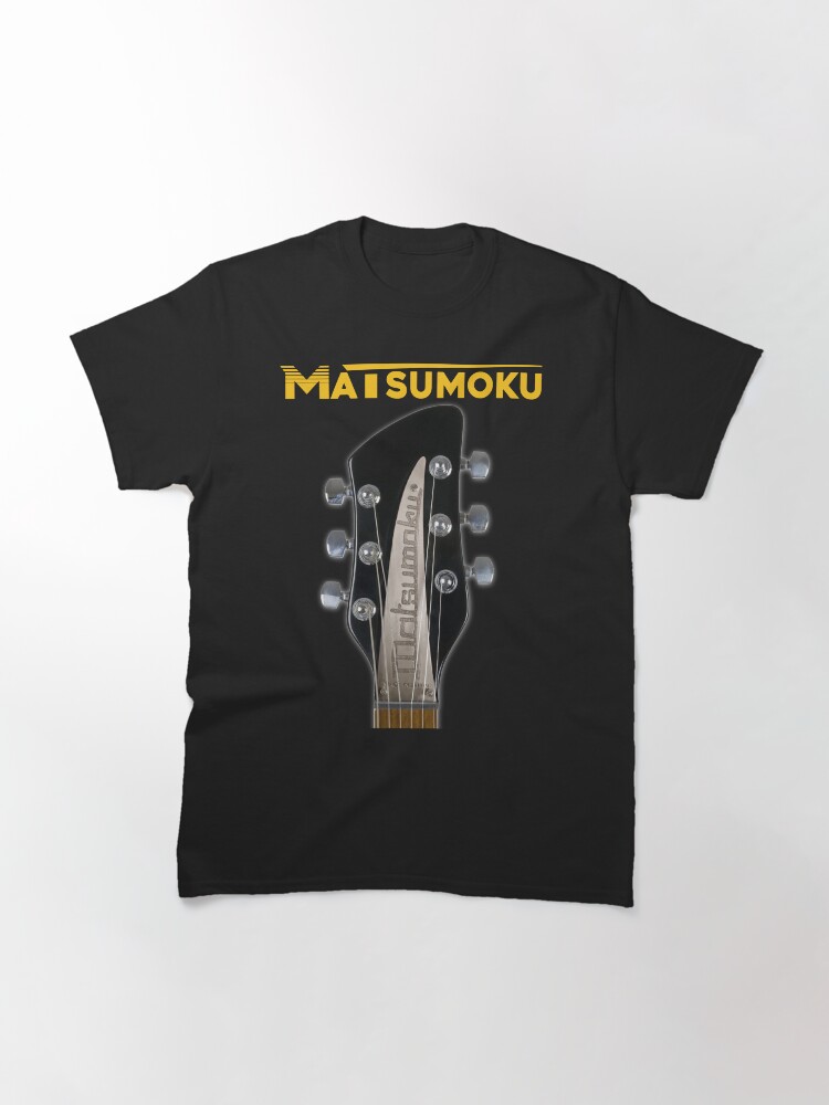 Thumbnail 2 of 7, Classic T-Shirt, Matsumoku logo on a RG-680 guitar headstock for a fans of vintage guitars made in Matsumoku, Japan designed and sold by Regal-Music.