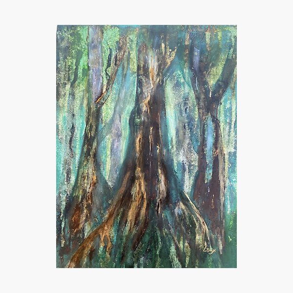 Tree Study in Browns and Greens Photographic Print