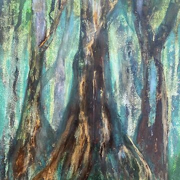 Artwork thumbnail, Tree Study in Browns and Greens by Liz Baxmeyer