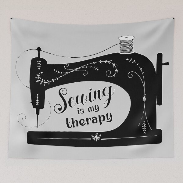 Item preview, Sewing is my therapy antique elegant sewing machine tailor seamstress fashion designer gifts designed and sold by MetalicBabe.