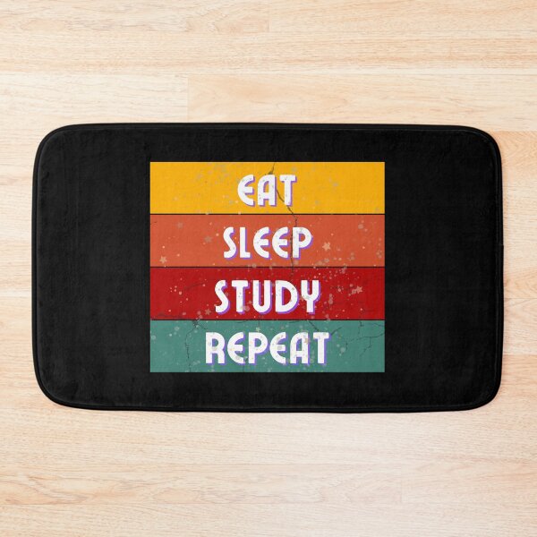 Item preview, Eat Sleep Study Repeat Retro design designed and sold by TreetopStudios.