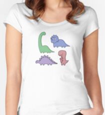 Dinosaur Illustrations Women's Fitted Scoop T-Shirt