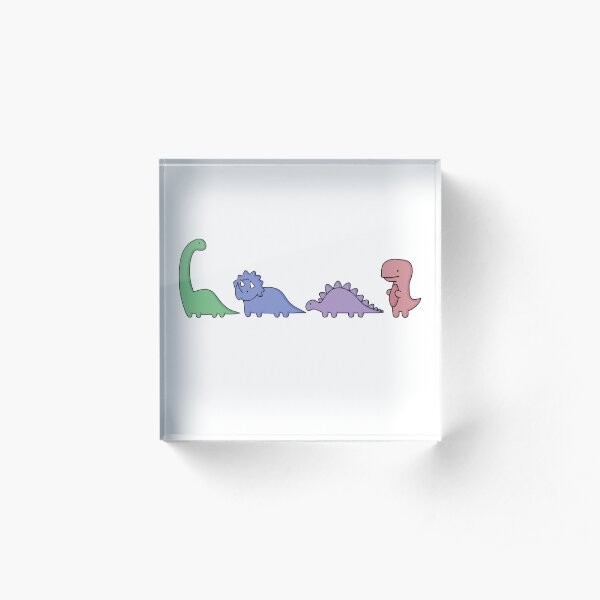 Dinosaur Illustrations Acrylic Block