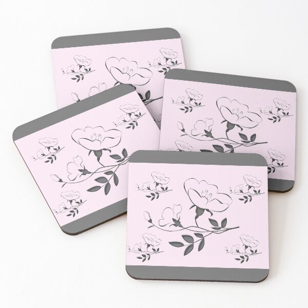 Item preview, Pale Pink and Grey Wild Roses designed and sold by Karen Thomson.