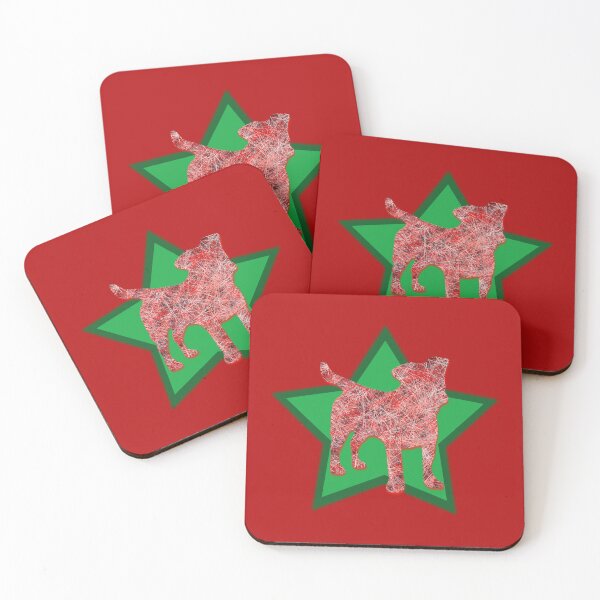 Item preview, Jack Russell Christmas Dog Silhouette & Green Star designed and sold by AMSonArt.