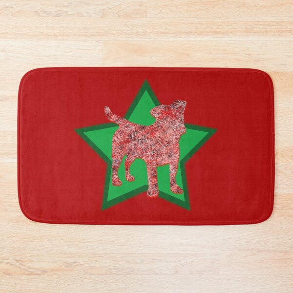 Item preview, Jack Russell Christmas Dog Silhouette & Green Star designed and sold by AMSonArt.