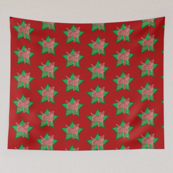 Item preview, Jack Russell Christmas Dog Silhouette & Green Star designed and sold by AMSonArt.