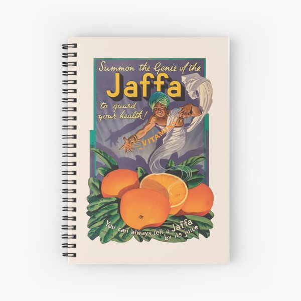 Israel, Poster. The Genie of the Jaffa. Spiral Notebook