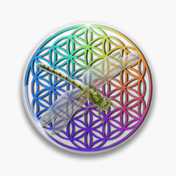 Item preview, Colorful flower of life scared geometry cute dragonfly design designed and sold by hollycooper.
