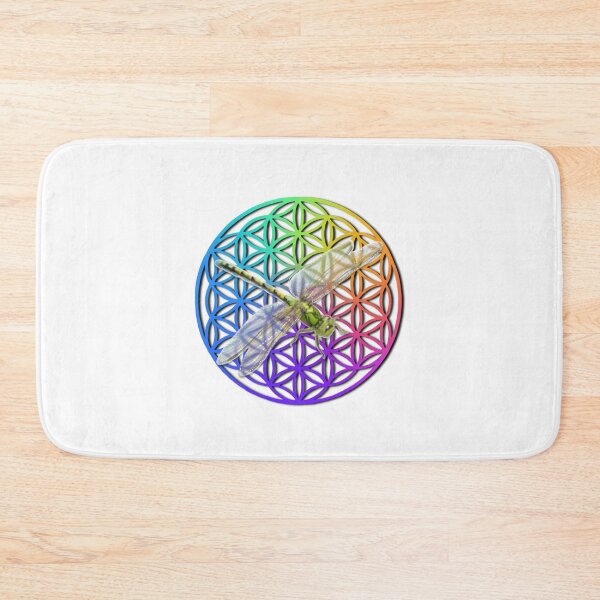 Item preview, Colorful flower of life scared geometry cute dragonfly design designed and sold by hollycooper.