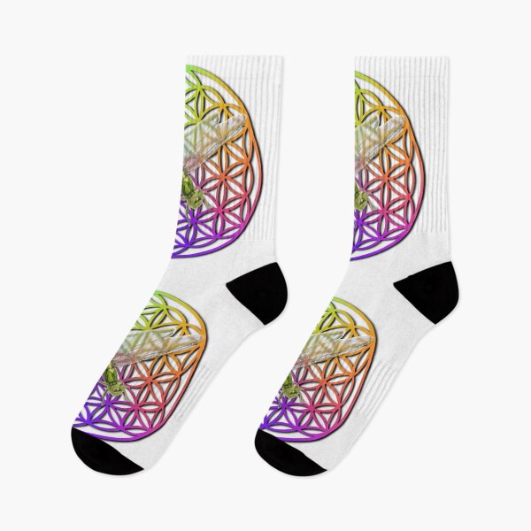 Item preview, Colorful flower of life scared geometry cute dragonfly design designed and sold by hollycooper.