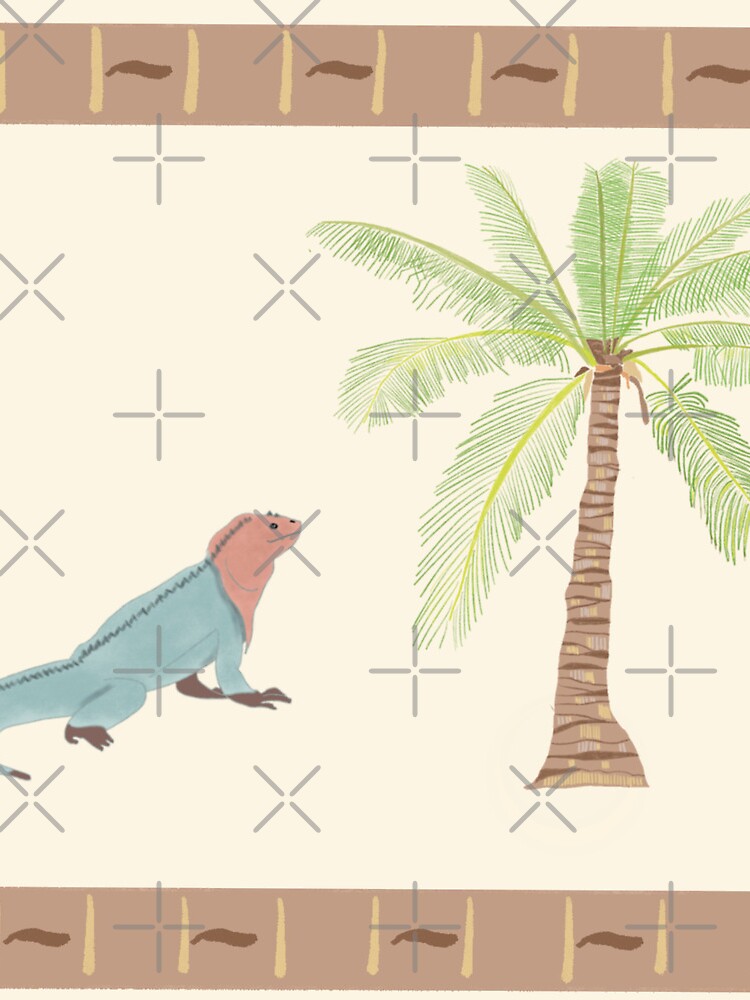 Imagen 3 de 3, Mochila saco con la obra Iguana Dominicana con Palmera , diseñada y vendida por LilyHofmann.