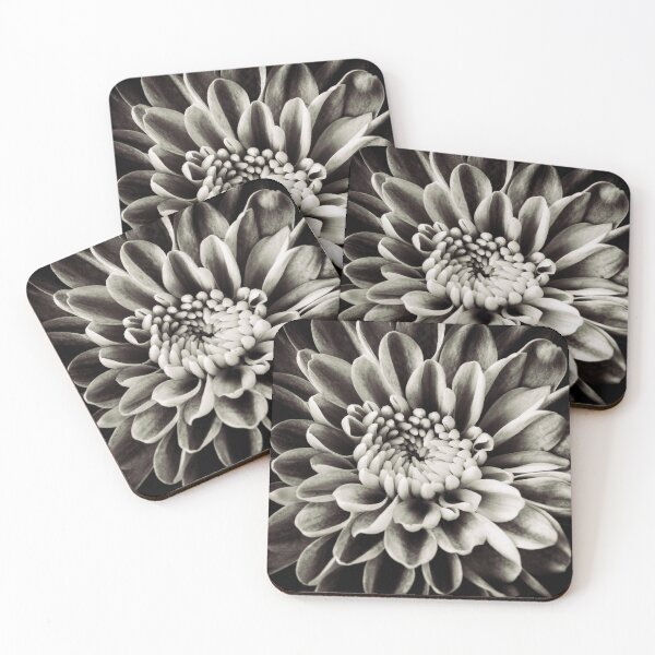 Item preview, Monochrome Chrysanthemum Macro designed and sold by Tanya C  Smith.