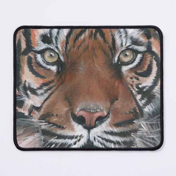 Item preview, Tiger stare realistic oil painting fine art designed and sold by SemaMartinArt.