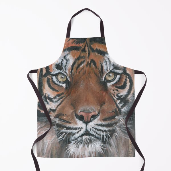 Item preview, Tiger stare realistic oil painting fine art designed and sold by SemaMartinArt.