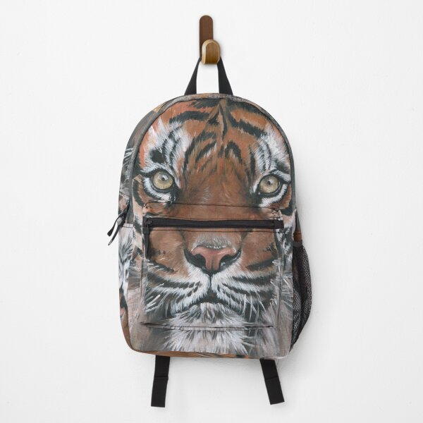 Item preview, Tiger stare realistic oil painting fine art designed and sold by SemaMartinArt.