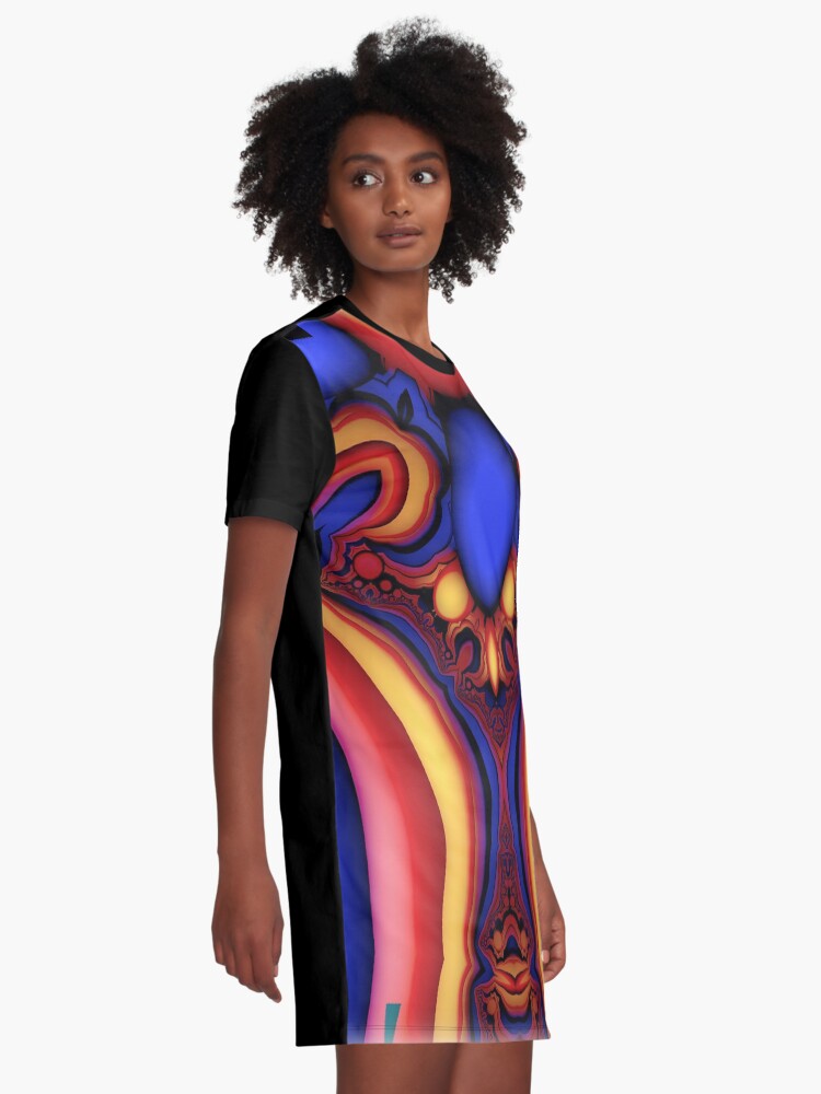 Alternate view of Fractal Mirror Graphic T-Shirt Dress