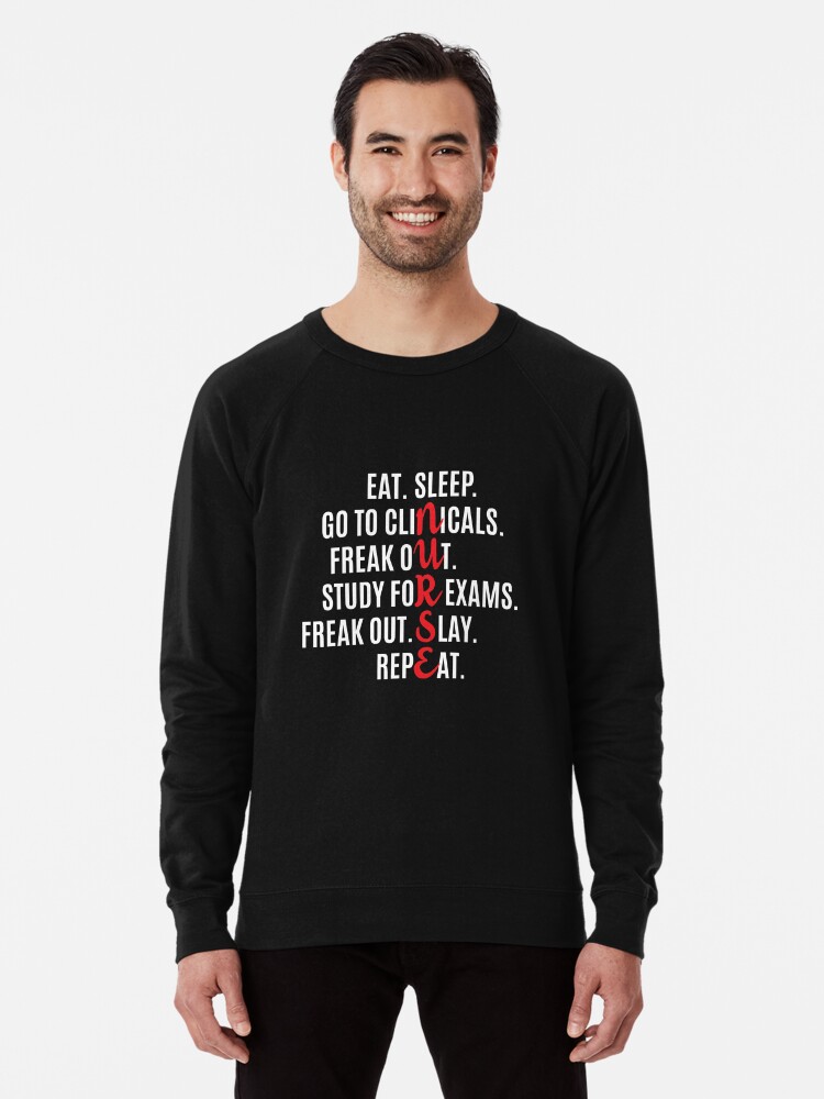Eat Sleep Clini Sweatshirt Funny Nurse Gift Idea