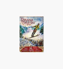 Romania, winter, ski, sport, vintage travel poster Art Board